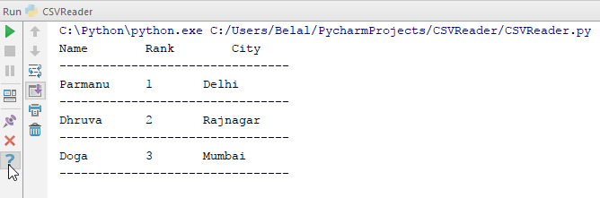 python csv reader