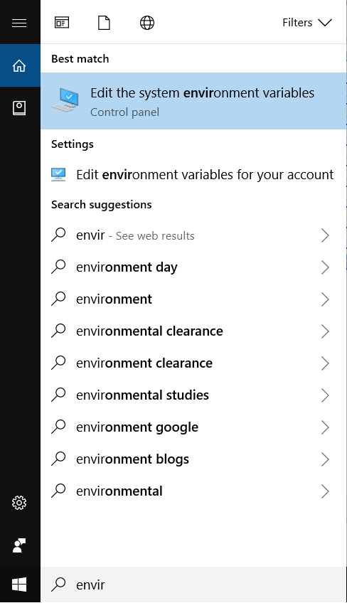 environment variables