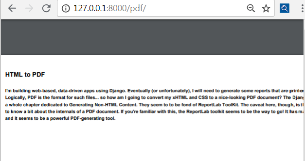 HTML to PDF Django