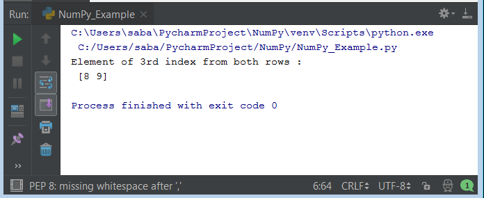 Python NumPy Operations