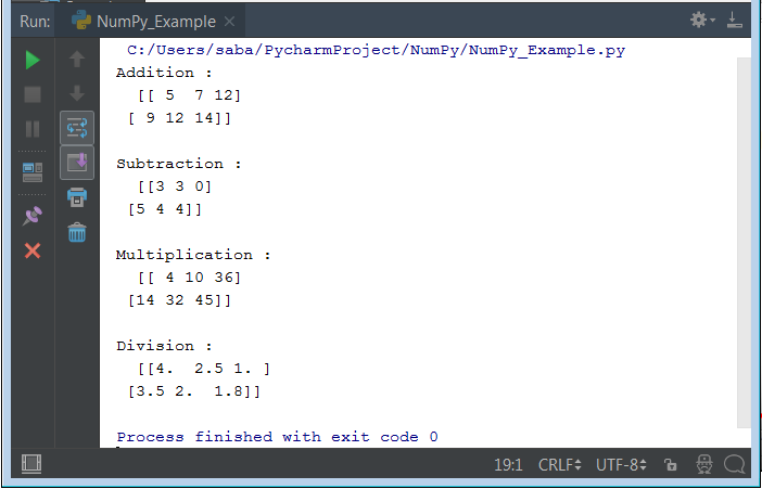 Python NumPy Operations