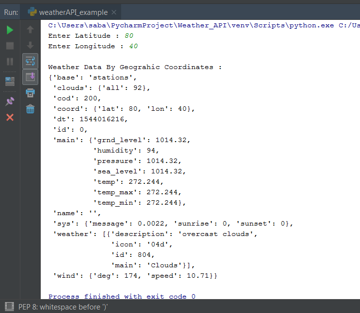 OpenWeatherMap API Python